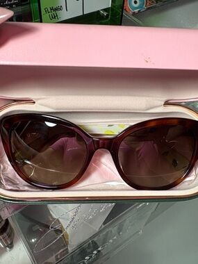 kate spade Oversized Cat-Eye Sunglasses in Tortoise and Pink